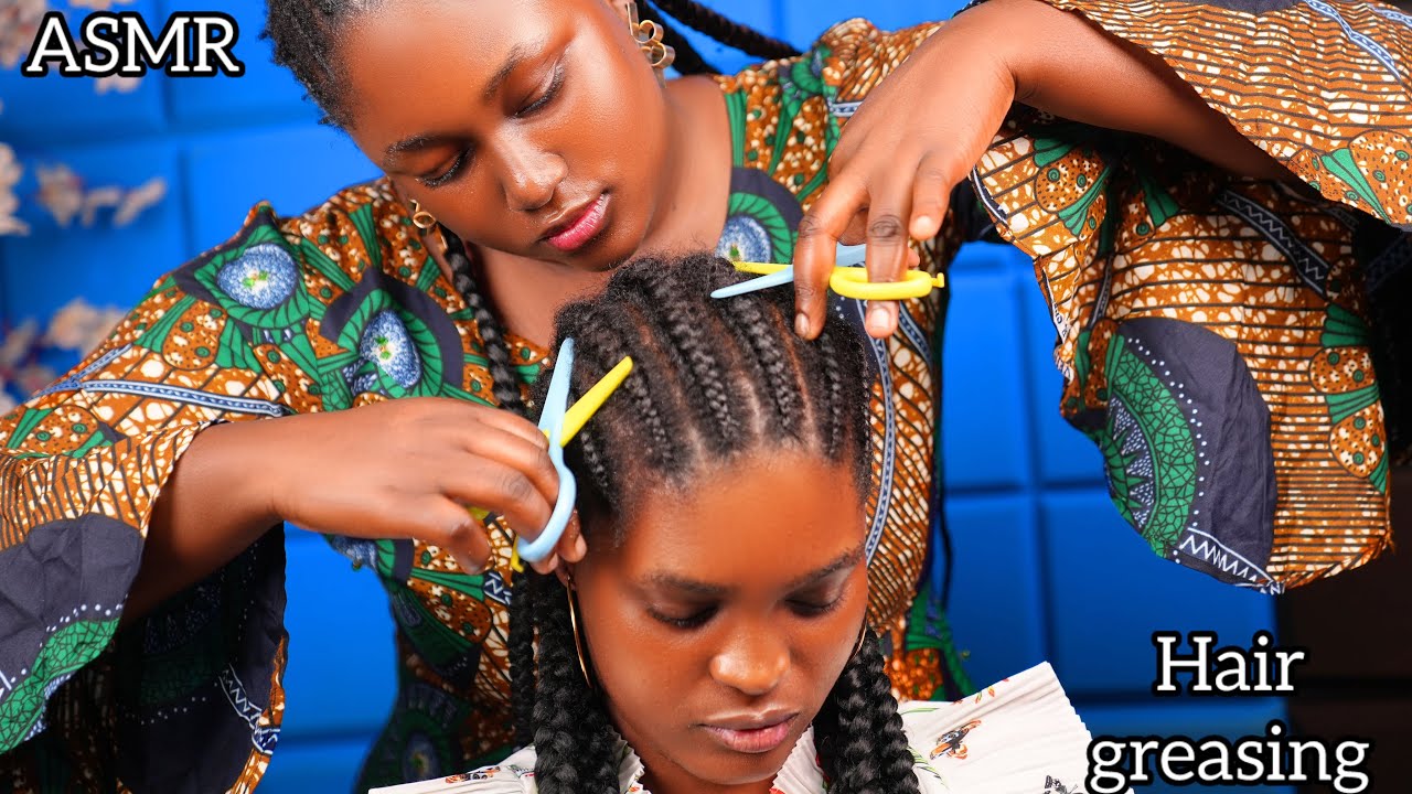 ASMR Scalp scratching,trimming,scalp checking, greasing with natural sound for sleep and relaxation 