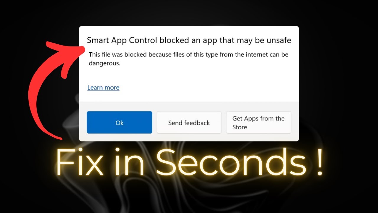 Исправление: функция Smart App Control заблокировала приложение, которое могло быть небезопасным ...