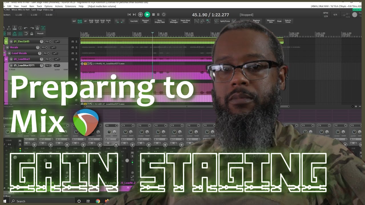 Preparing to Mix in REAPER Part 2:   Gain Staging