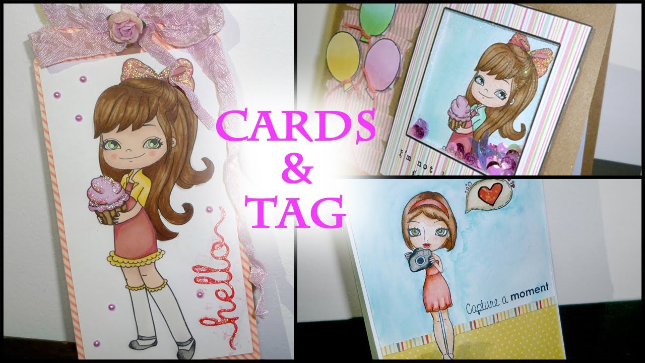 Shaker Card, Tag and Watercolour - Little Blue Buttons Stamps Guest Designer