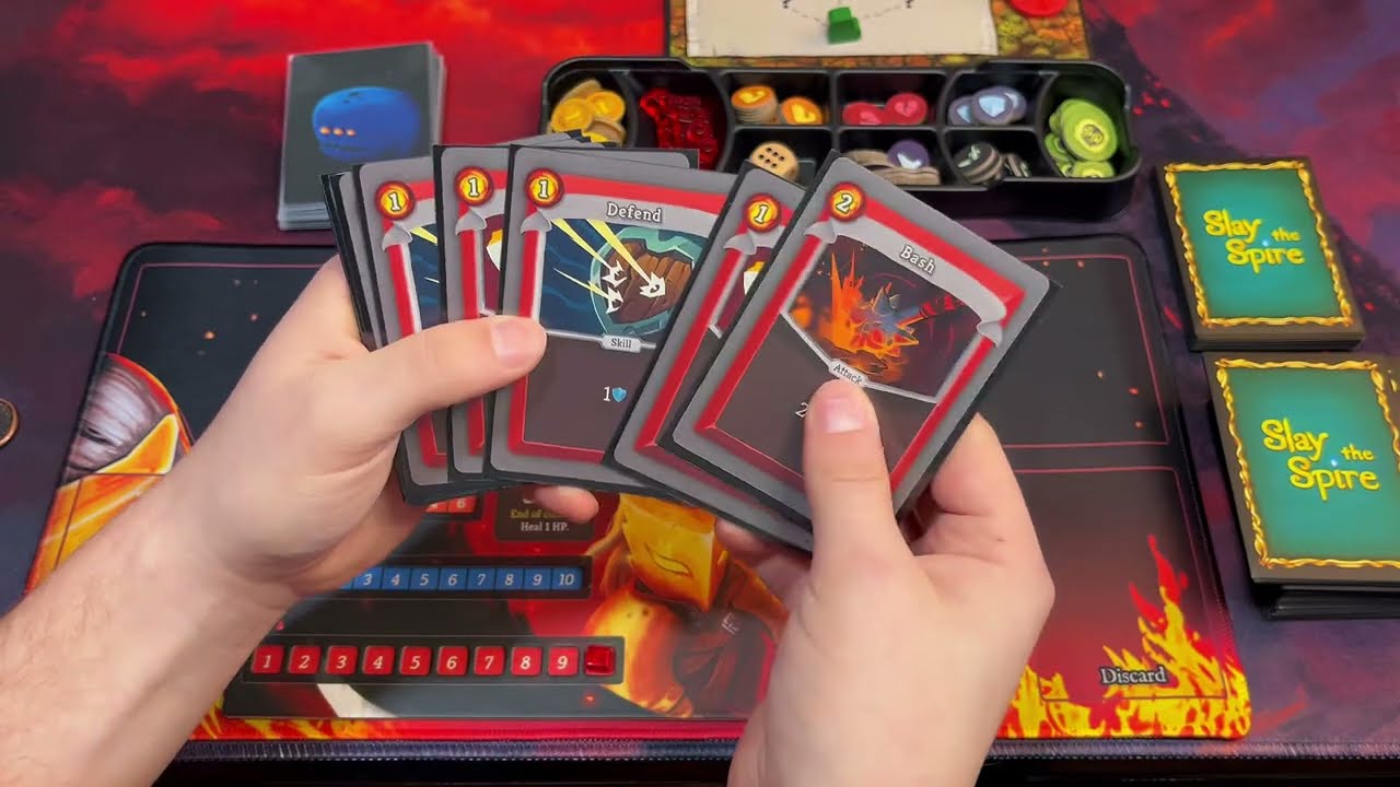 Slay the Spire: The Board Game — Ascension 1 Ironclad, соло-прохождение (акт 1)