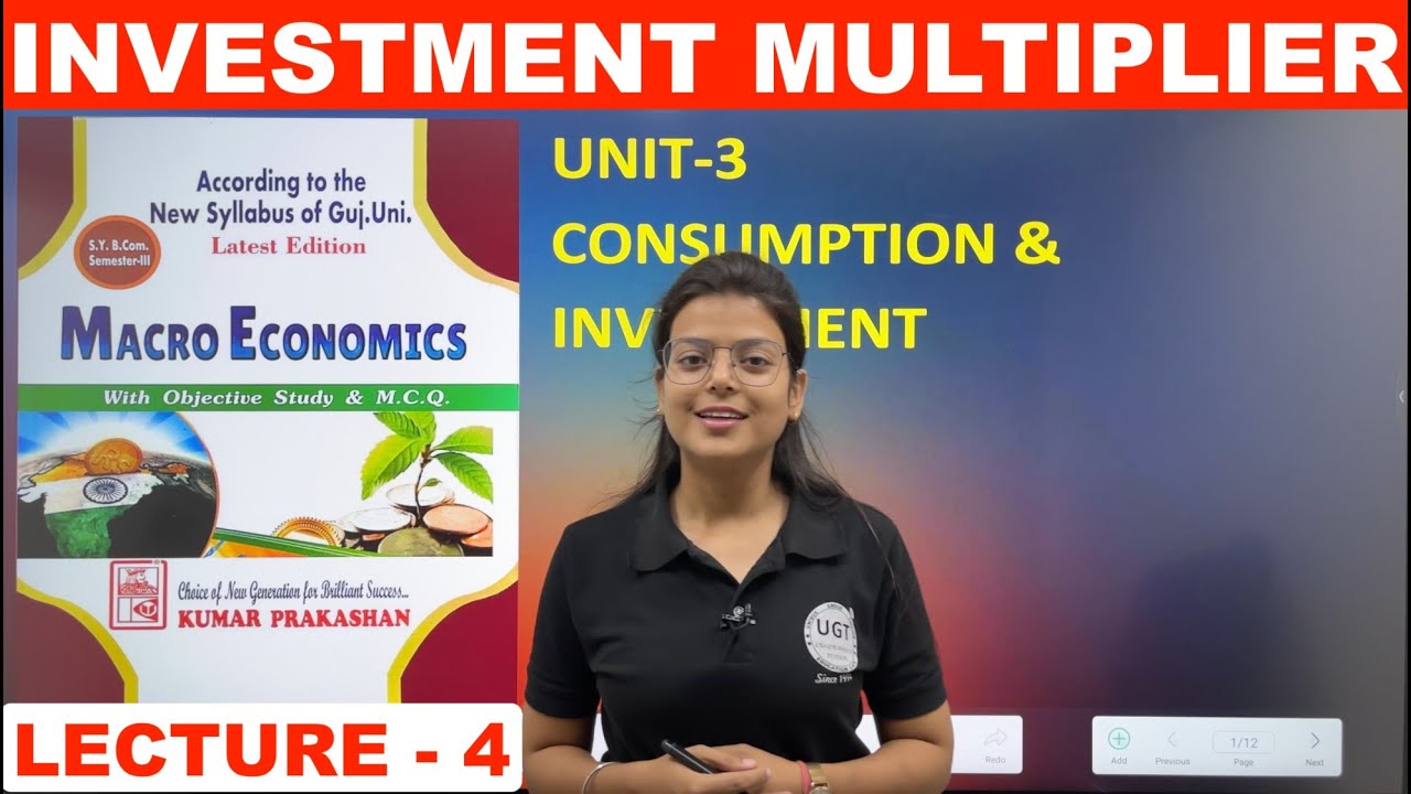 Investment Multiplier | Meaning of Investment Multiplier | Bcom Sem 3 | Lecture 4 | UGT