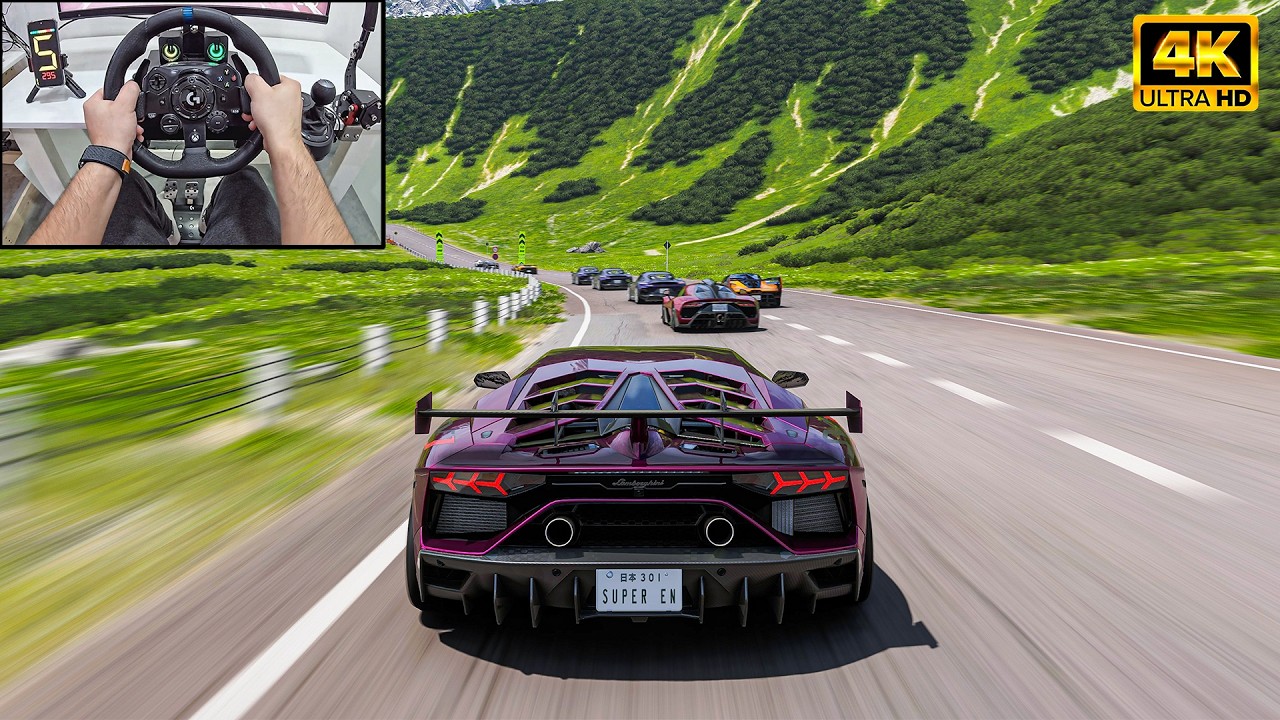Lamborghini Aventador SVJ VS Hypercars - Forza Horizon 6 | Logitech G923 Steering Wheel