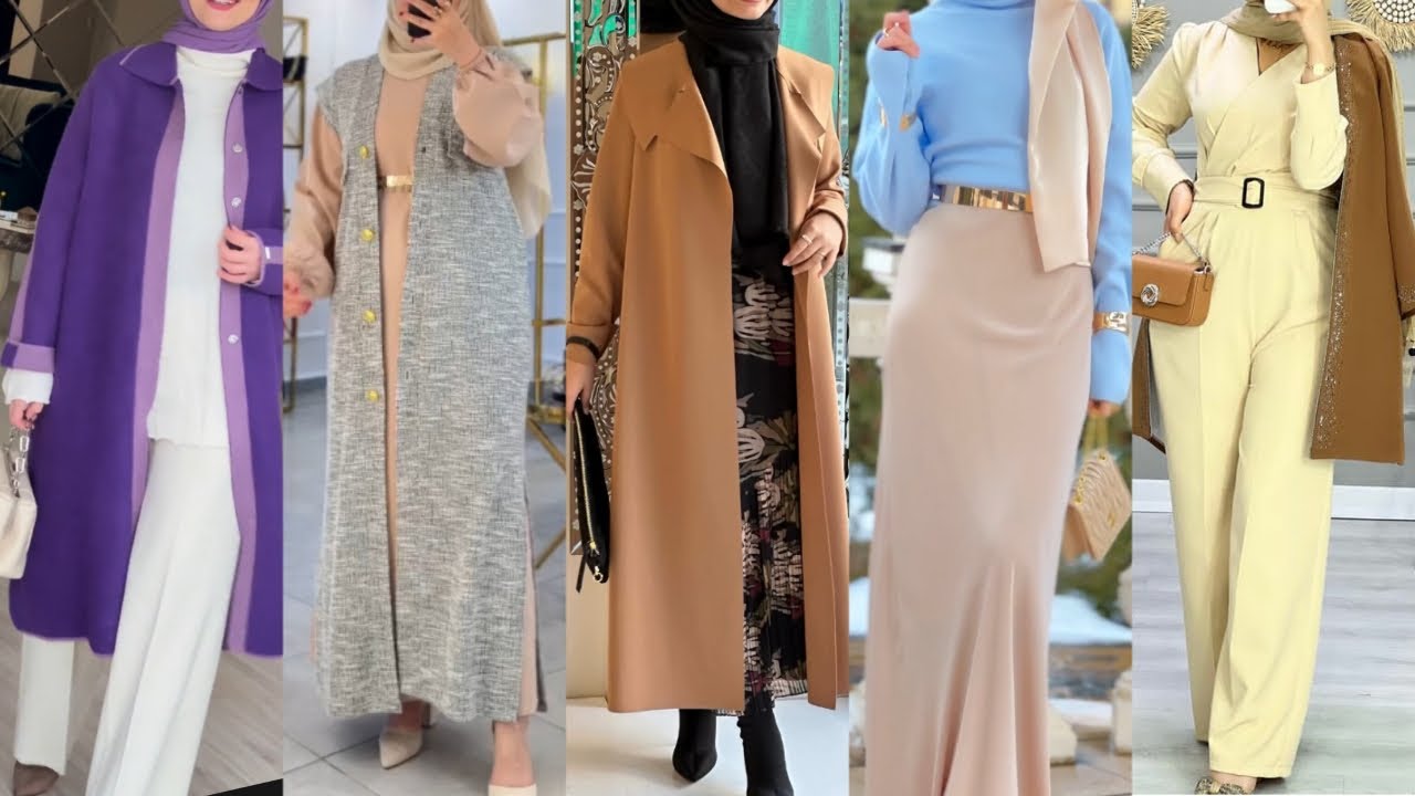 موضة شتاء2024🌟موديلات ألبسة نسائية للمحجبات شتوية راقيةmodest clothing/hijab style/modest fashion