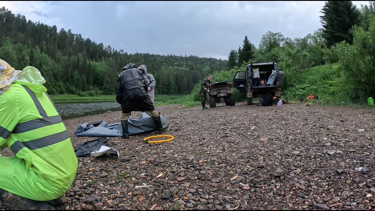 На камень #отмётыш с разных направлений./A psychedelic ATV trip to the banks of a forest river #33