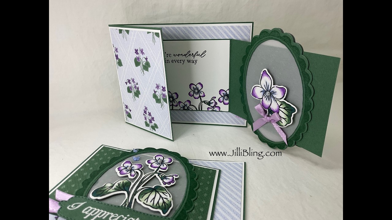 Открытка с необычным складыванием &laquo;Овалы из веллума&raquo; &mdash; Stampin Up Violet Dreams для заядлых масте...