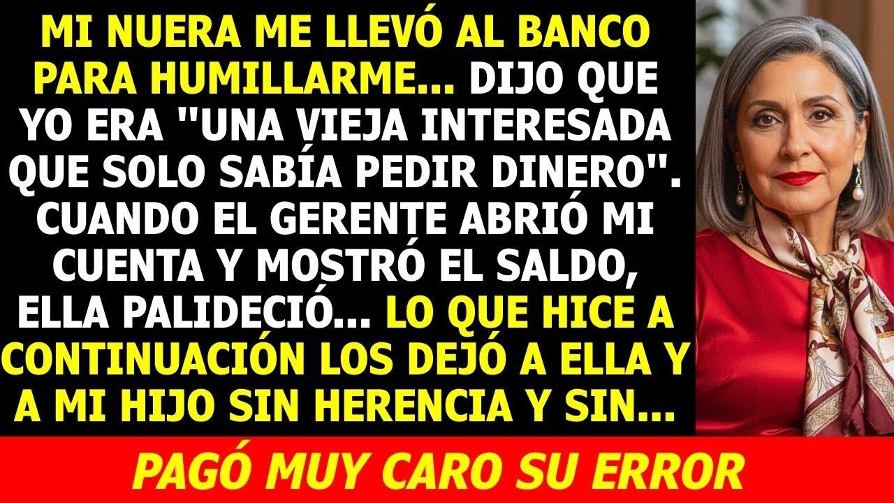 Mi Nuera Gritó  'Eres Una Vieja Interesada' en el Banco    lo Que el Gerente Mostró la Dejó Fría