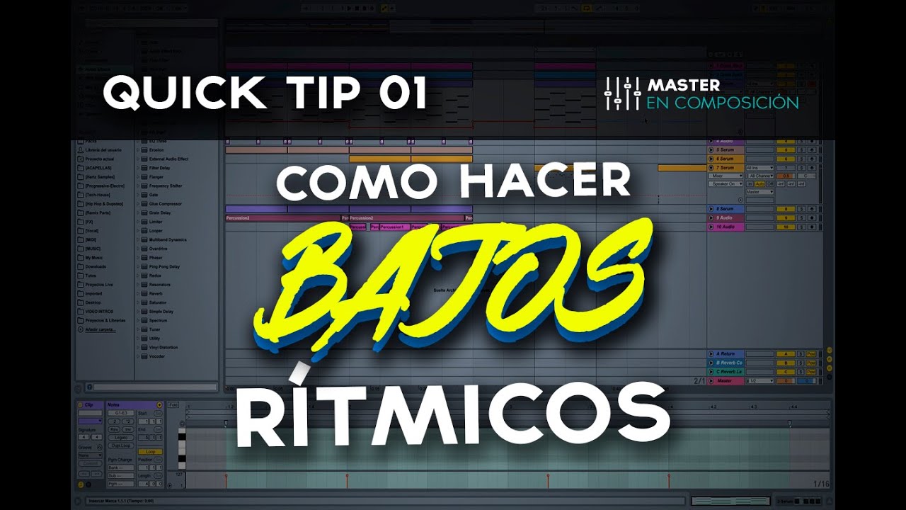 Como Hacer un Bajo rítmico (Tech House y Techno) | Tutorial Produccion Musical