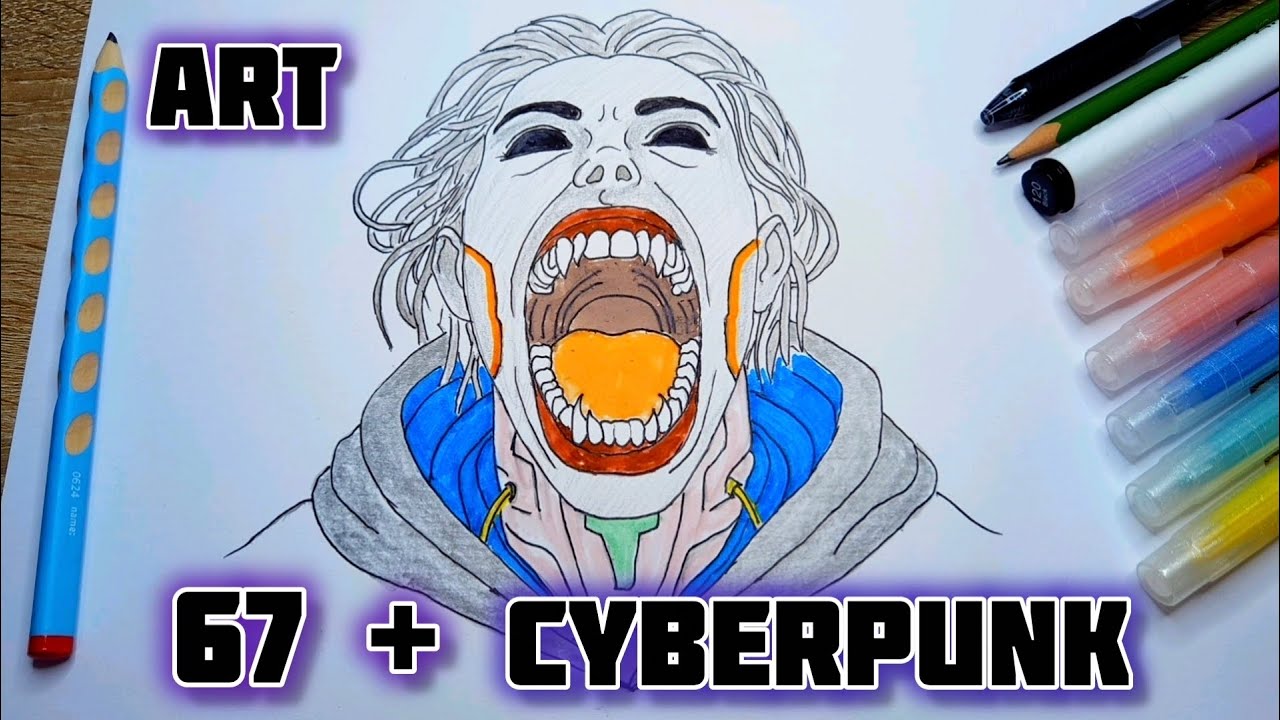Drawing 67 Kids in Cyberpunk style