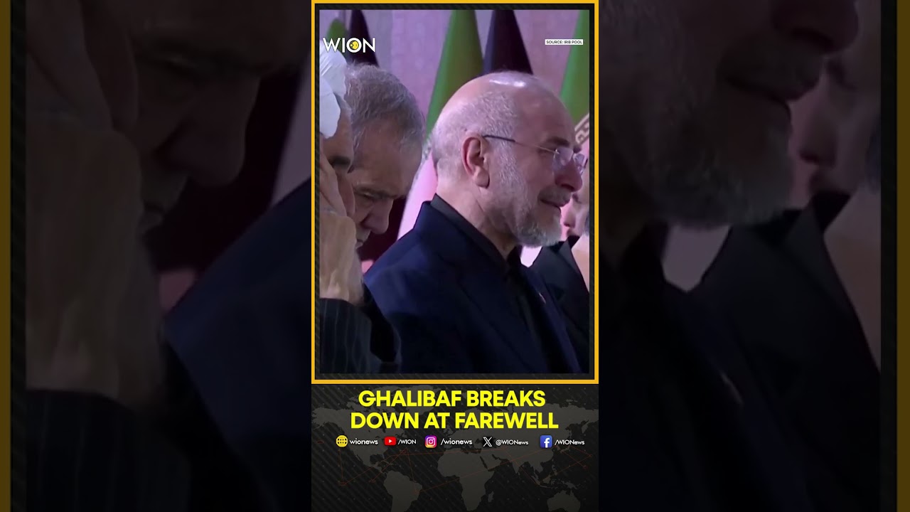 Iran's Parliament Speaker Cries at Farewell Ceremony of Slain Supreme Leader Khamenei | WION Shorts