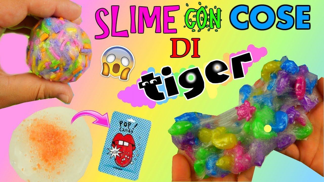5 SLIME CON COSE DI TIGER! SUPER CRUNCHY! + ASMR Iolanda Sweets