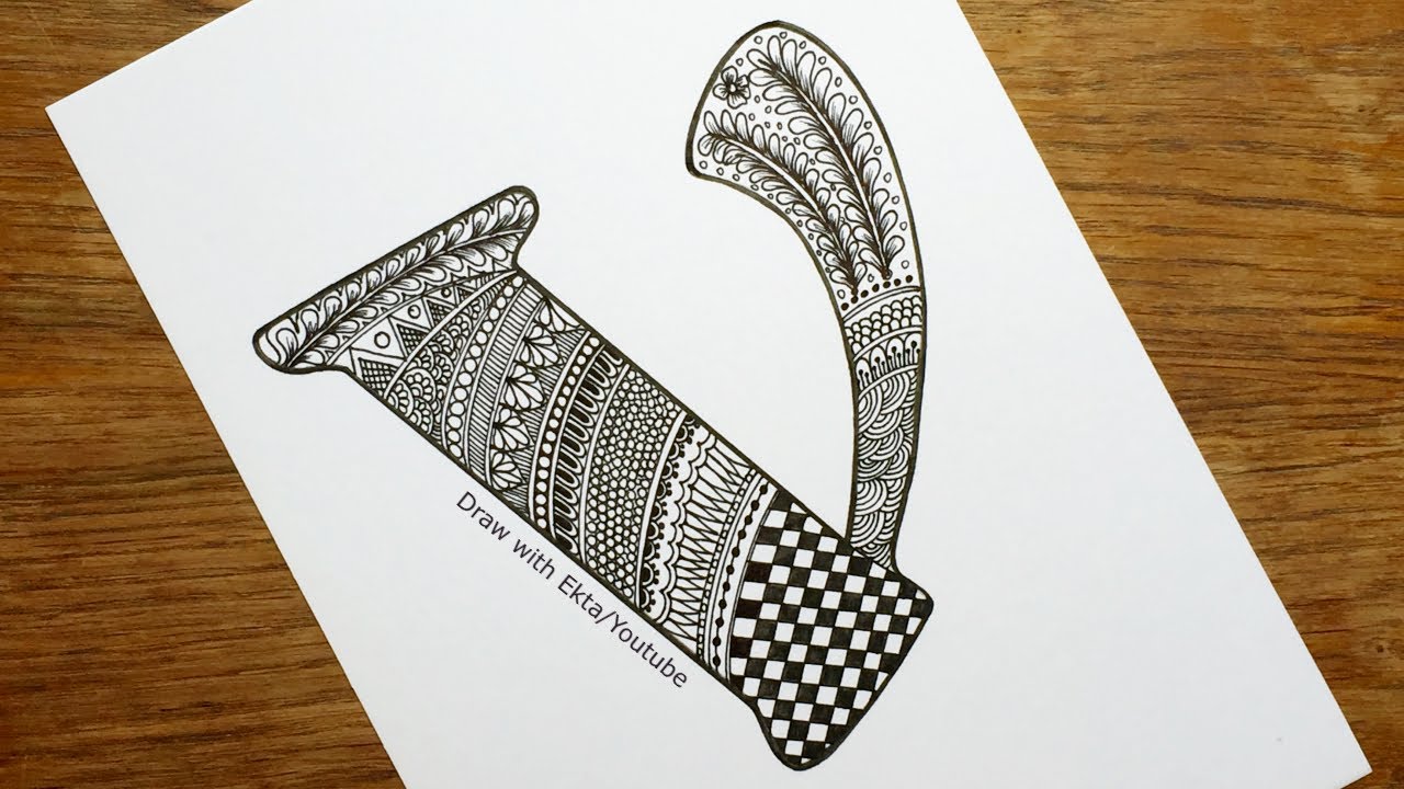Alphabet V Mandala / Letter V Mandala Art/ Mandala for beginners / How to write Alphabets