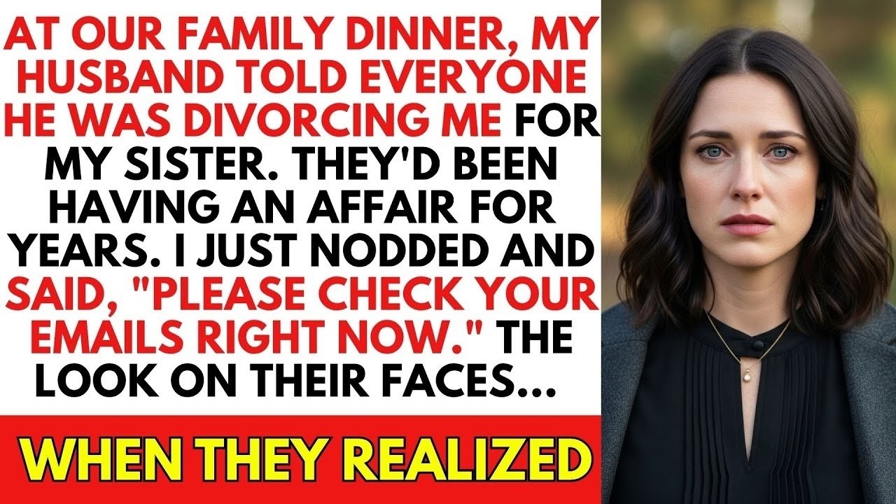 Husband Announced He Was Leaving Me for My Sister at Family Dinner — But I Had Already…