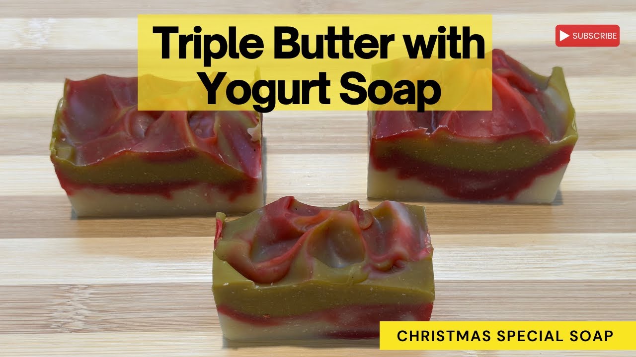 DIY Luxurious Triple Butter Soap  &ndash; Easy Homemade Moisturizing cold process soap Recipe!