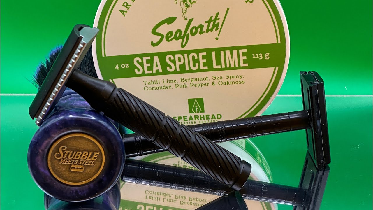 Алюминиевая бритва Alpha Eclipse против мыла Seaforth Sea Spice Lime (средняя толщина).