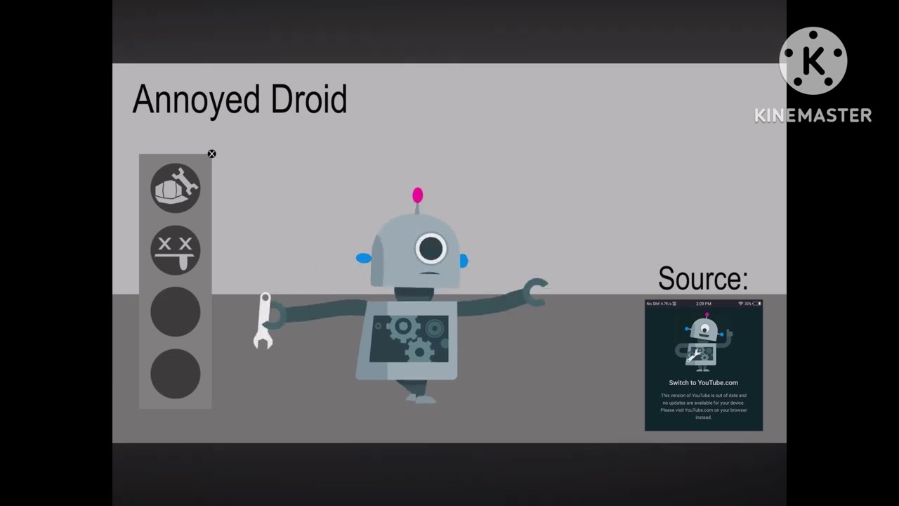 Annoyed droid slow  motion ￼