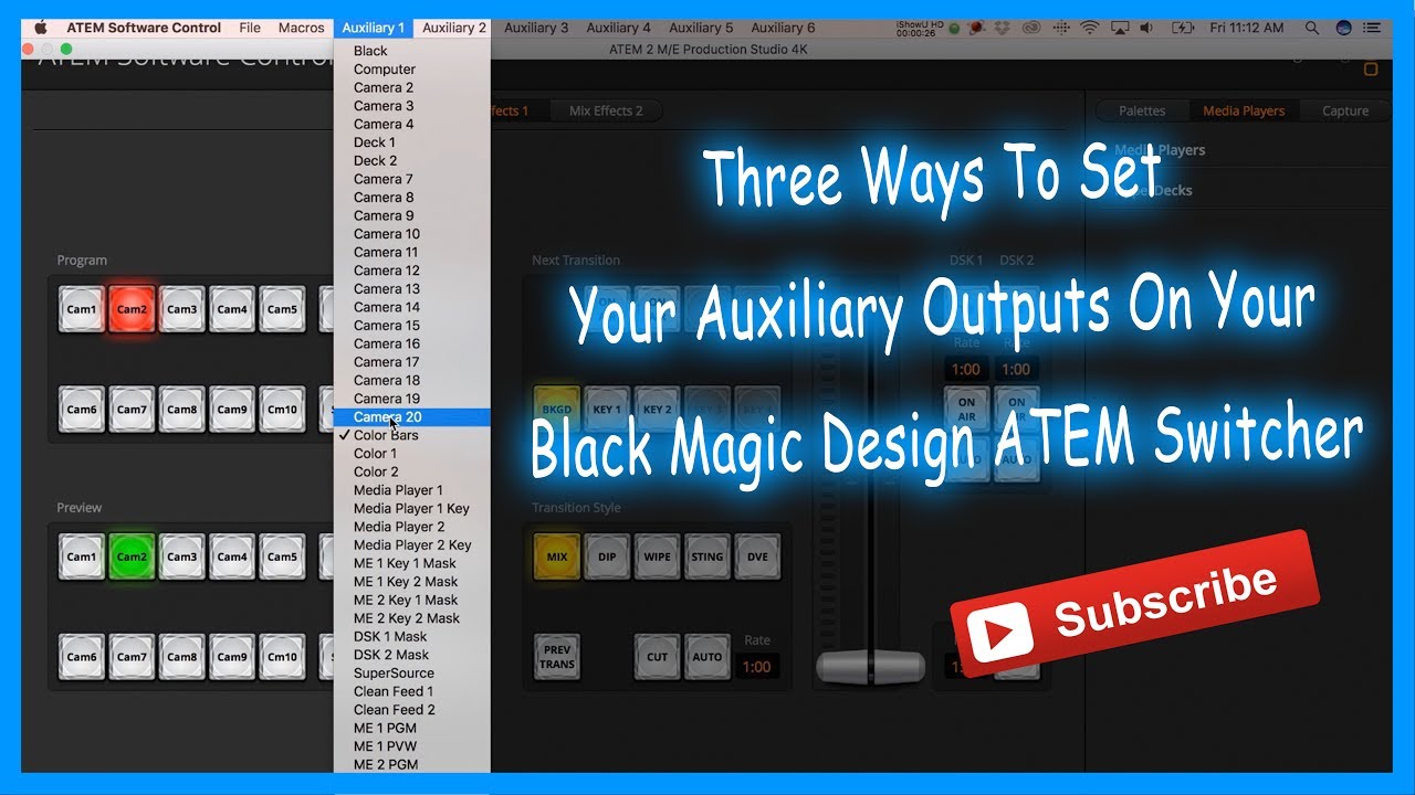 Три способа настройки дополнительных выходов — коммутатор Black Magic Design ATEM