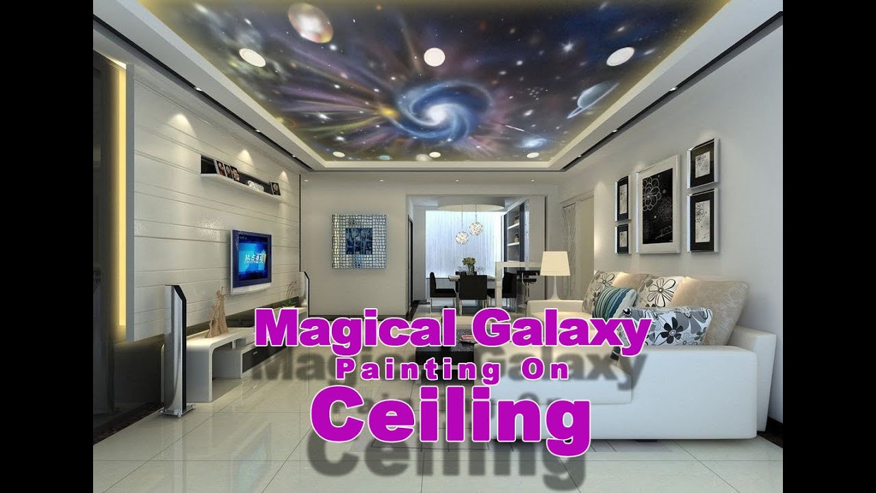 How To Paint Glow In The Dark Galaxy On Ceiling || Hyderabad Wall Art ||  2021 || Galaxy On Ceiling
