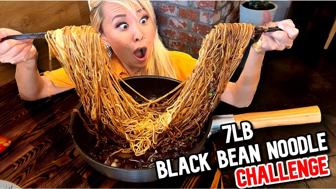 7lb BLACK BEAN NOODLE CHALLENGE at Jjamppong Zizon in Los Angeles, CA!! #RainaisCrazy