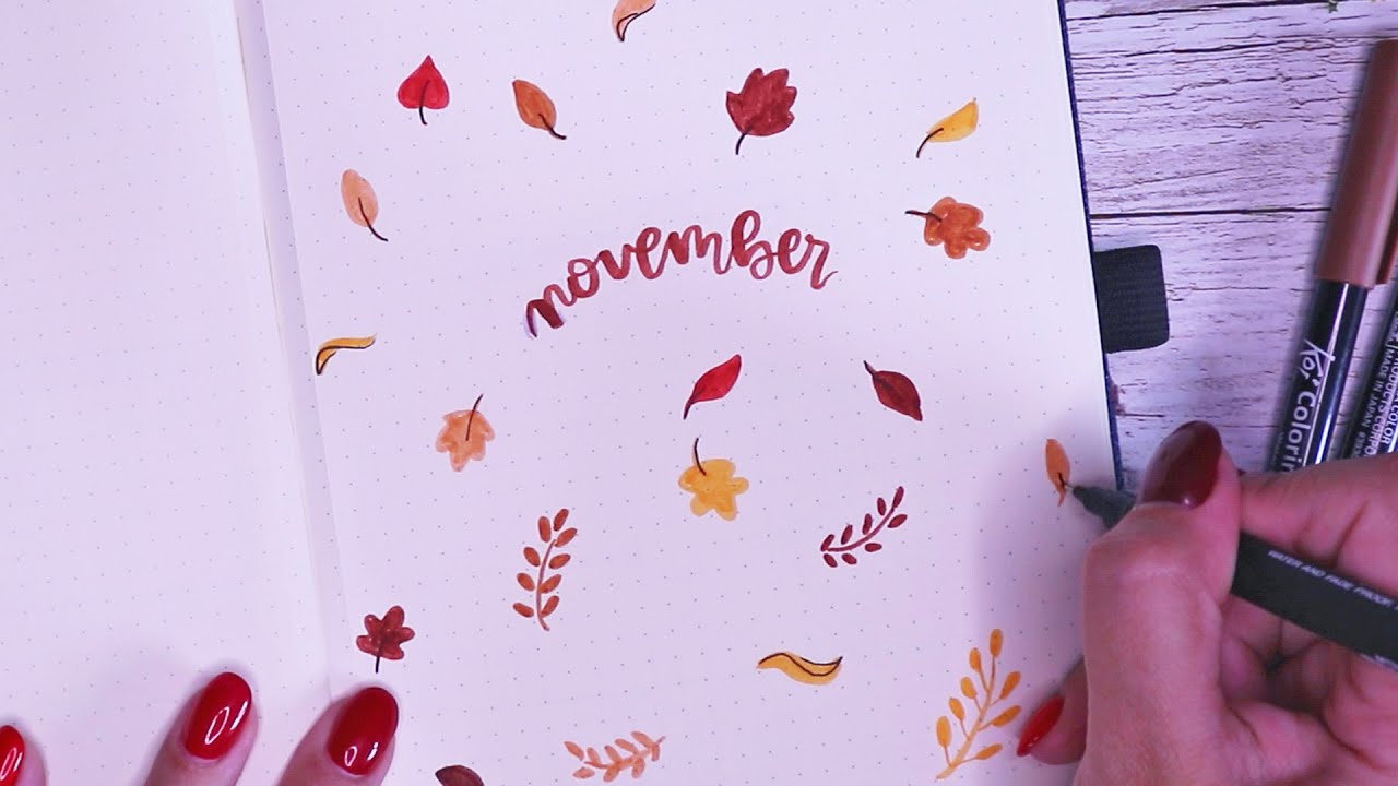 November 2020 Bullet Journal Plan With Me 🍂🍁 autumn leaves