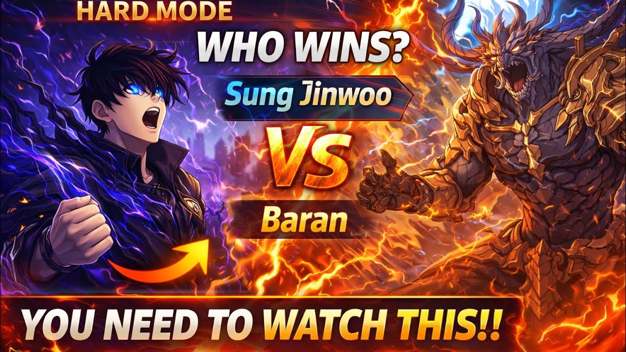 Ultimate fight between BARAN vs Jinwoo, Brilliant light in Hard mood, must watch #sololevelingarise 