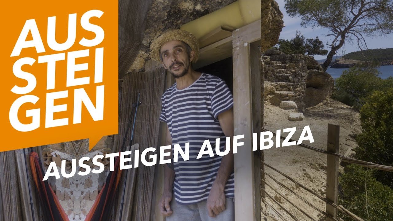 Ibiza's Hippie Höhlenbewohner: Leben in der Natur in einer Höhle. Leben am Meer an der Küste im Wald