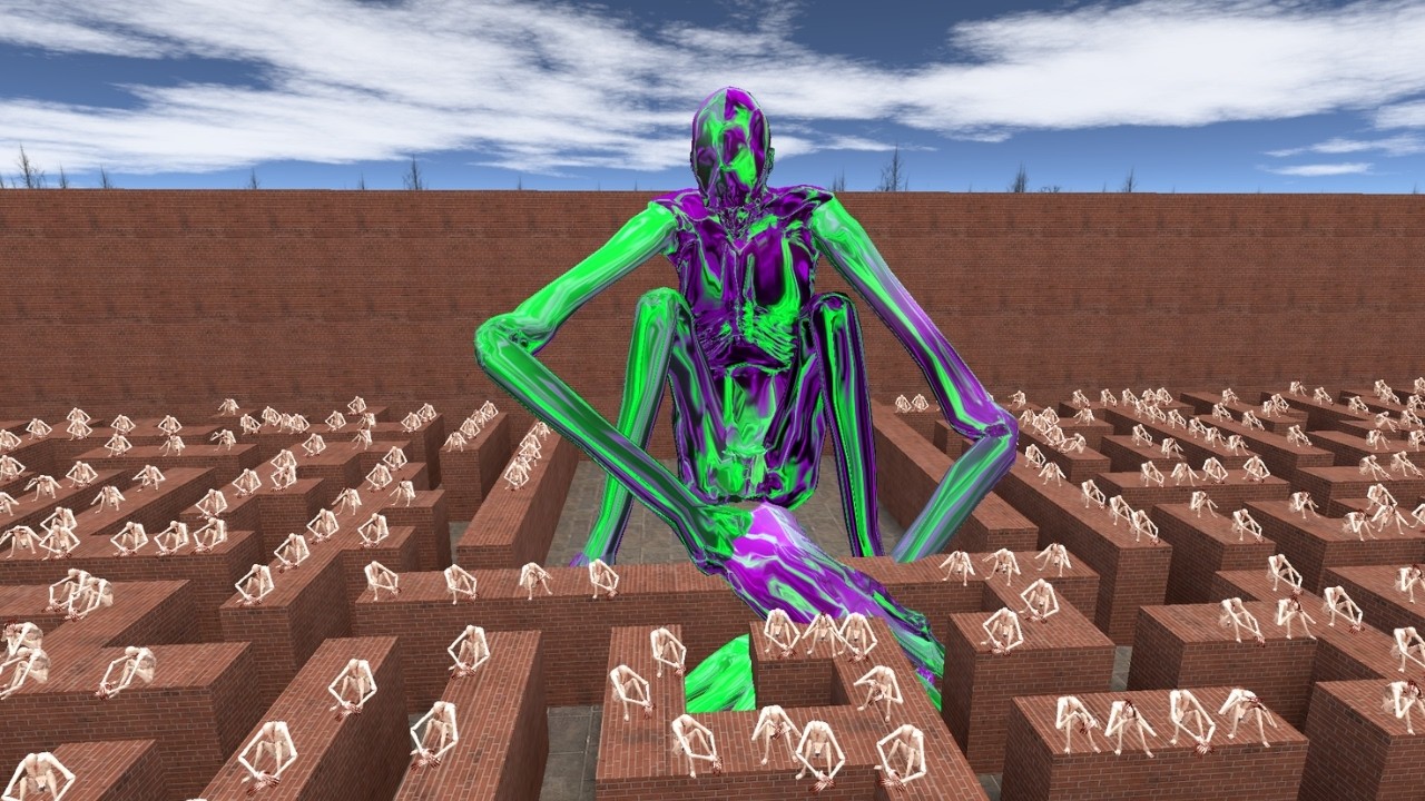 100 Nextbots vs Giant Nextbot in a Maze #MODZO.EXE