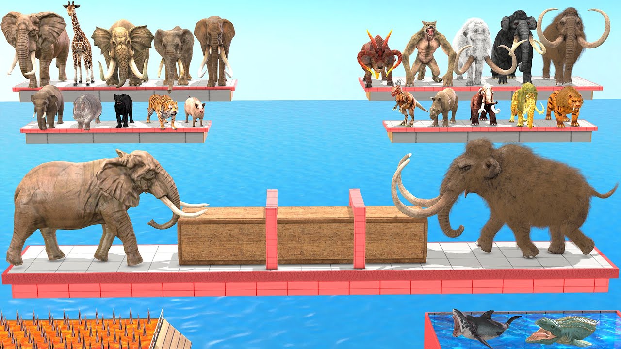 Prehistoric Mammals VS Modern Mammals | Which animal is stronger? Animal Revolt Battle Simulator