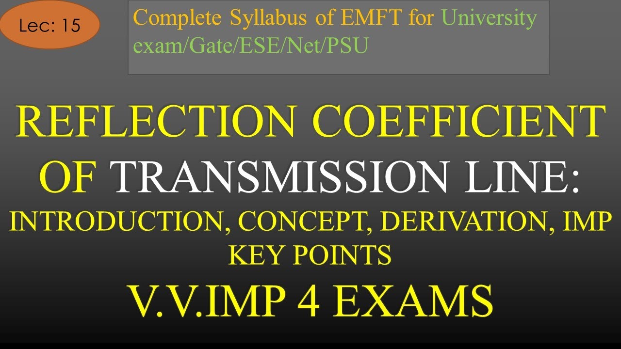 Reflection Coefficient in Transmission Line: Concept, Derivation, Key Points | EMFT | Lec 15 |