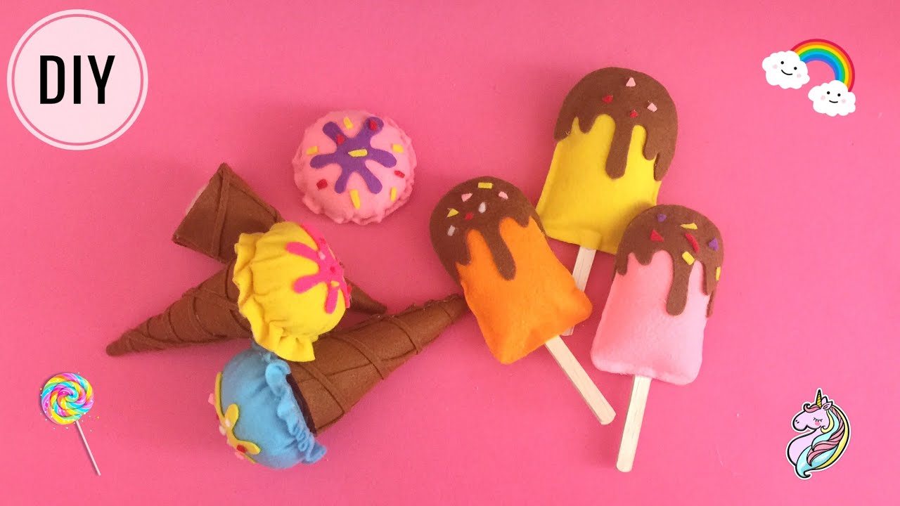 CARA MEMBUAT ES KRIM DARI FLANEL || DIY FELT ICE CREAM