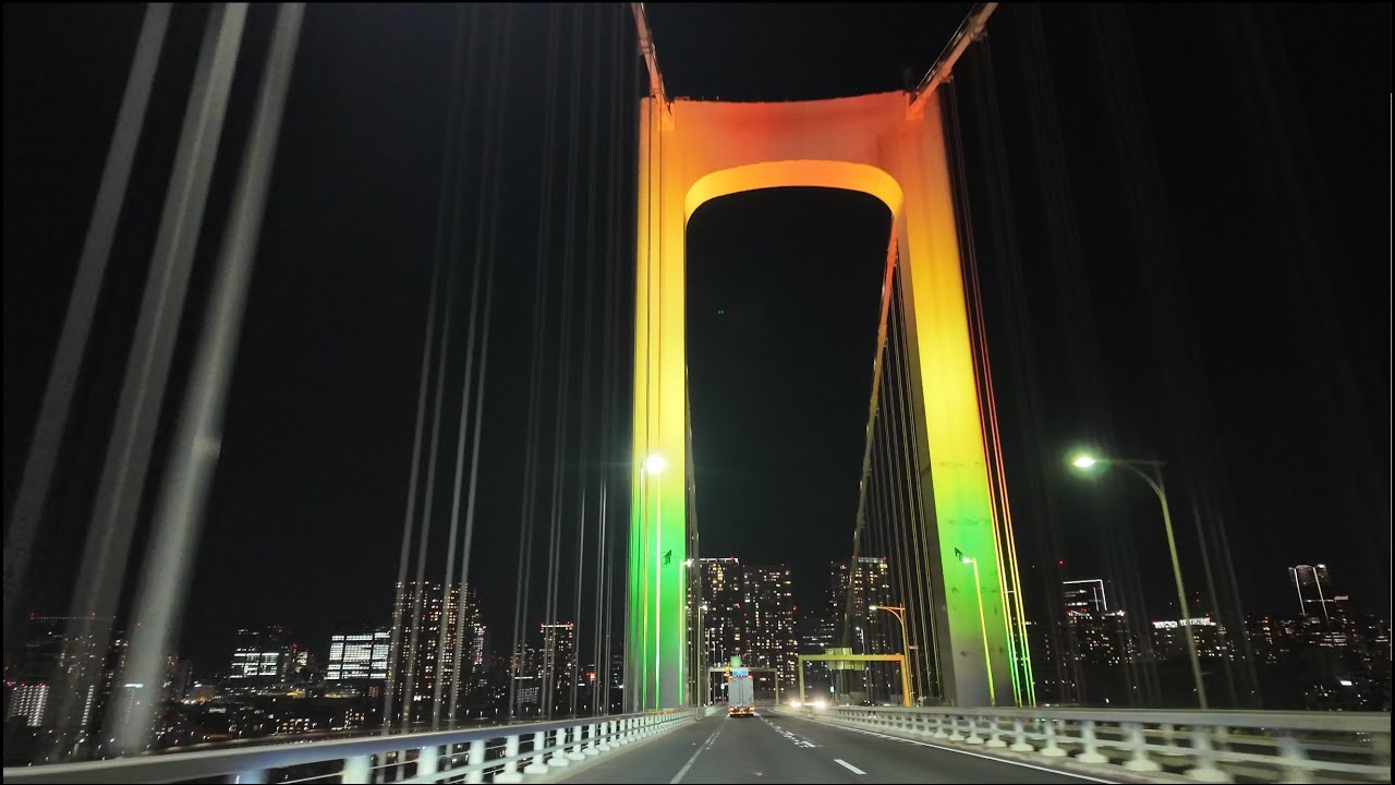 【4K 60fps 車載動画】2024/12/24 首都高 レインボーブリッジ 夜景 Tokyo Night Drive / Rainbow Bridge Tokyo【mirai jpd10】