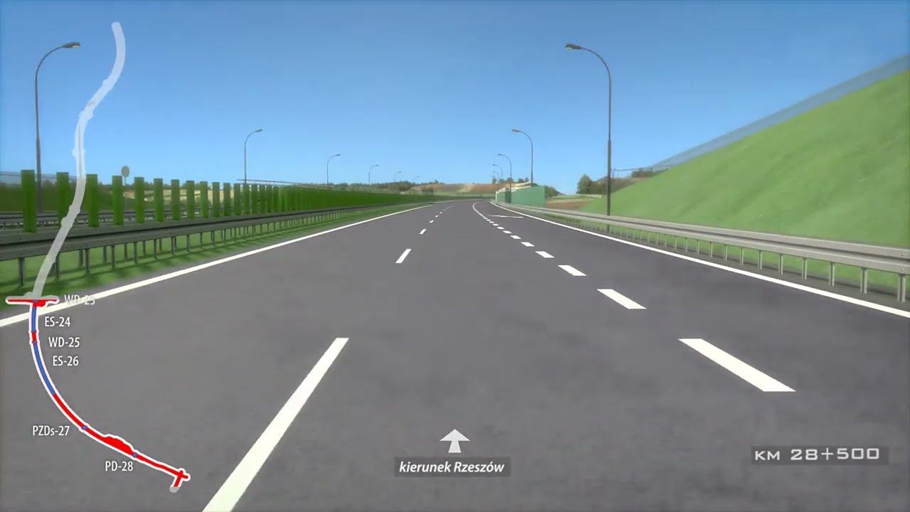 Wizualizacja S19 (Via Carpatia) Babica - Jawornik -- przejazd w kierunku Babicy (02/2023)