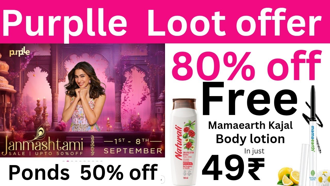 Purplle Loot Offer Of the Day🌸 Last Day of Purplle Sale💯80-70% Off on Many Brands #lootoffer