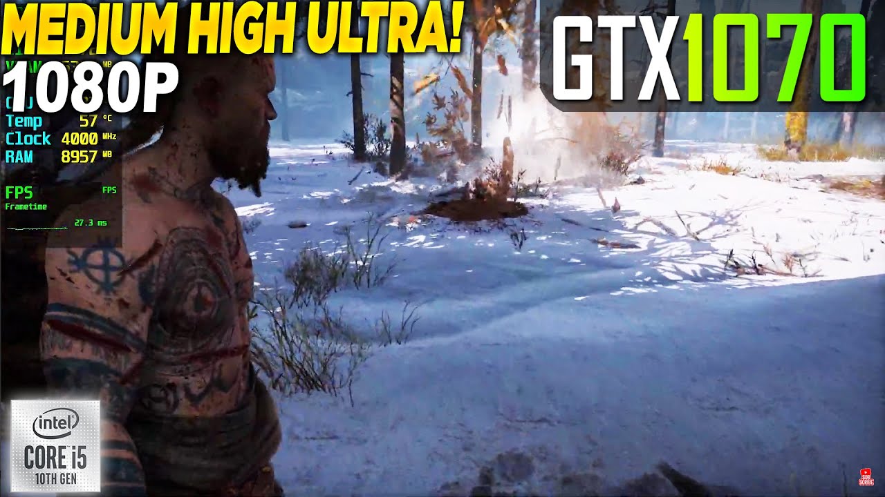 God of War GTX 1070 - 1080p Medium, High, Ultra,
