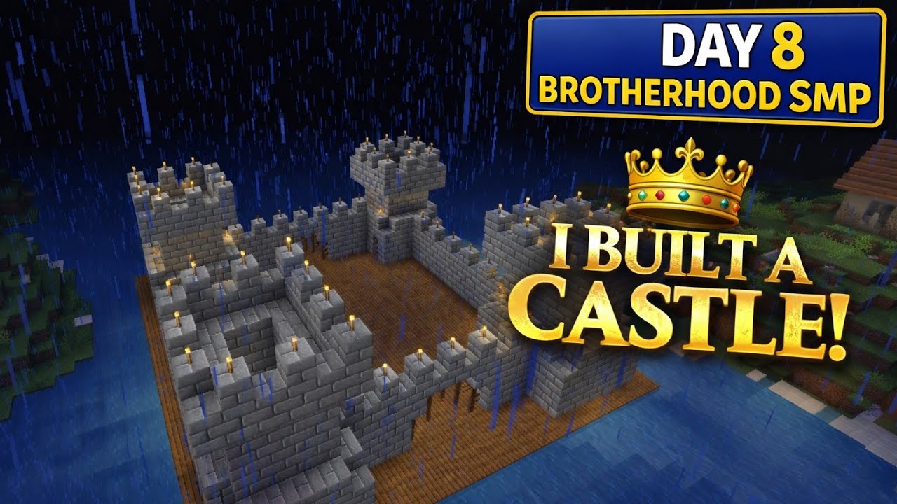Brotherhood SMP - build a new castle 🏰 || minecraft PE brotherhood SMP Day 7