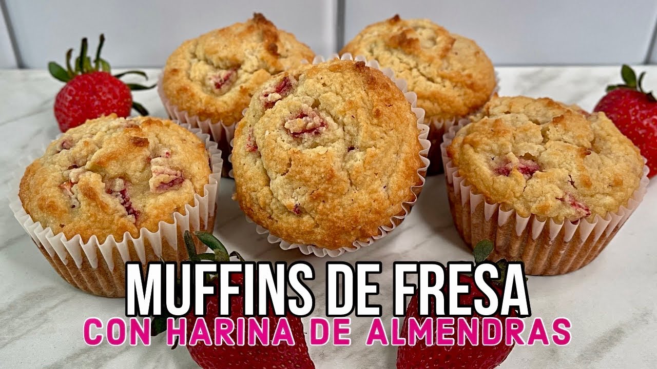 MUFFINS DE FRESA KETO | MUFFINS KETO | MUFFINS CON HARINA DE ALMENDRAS