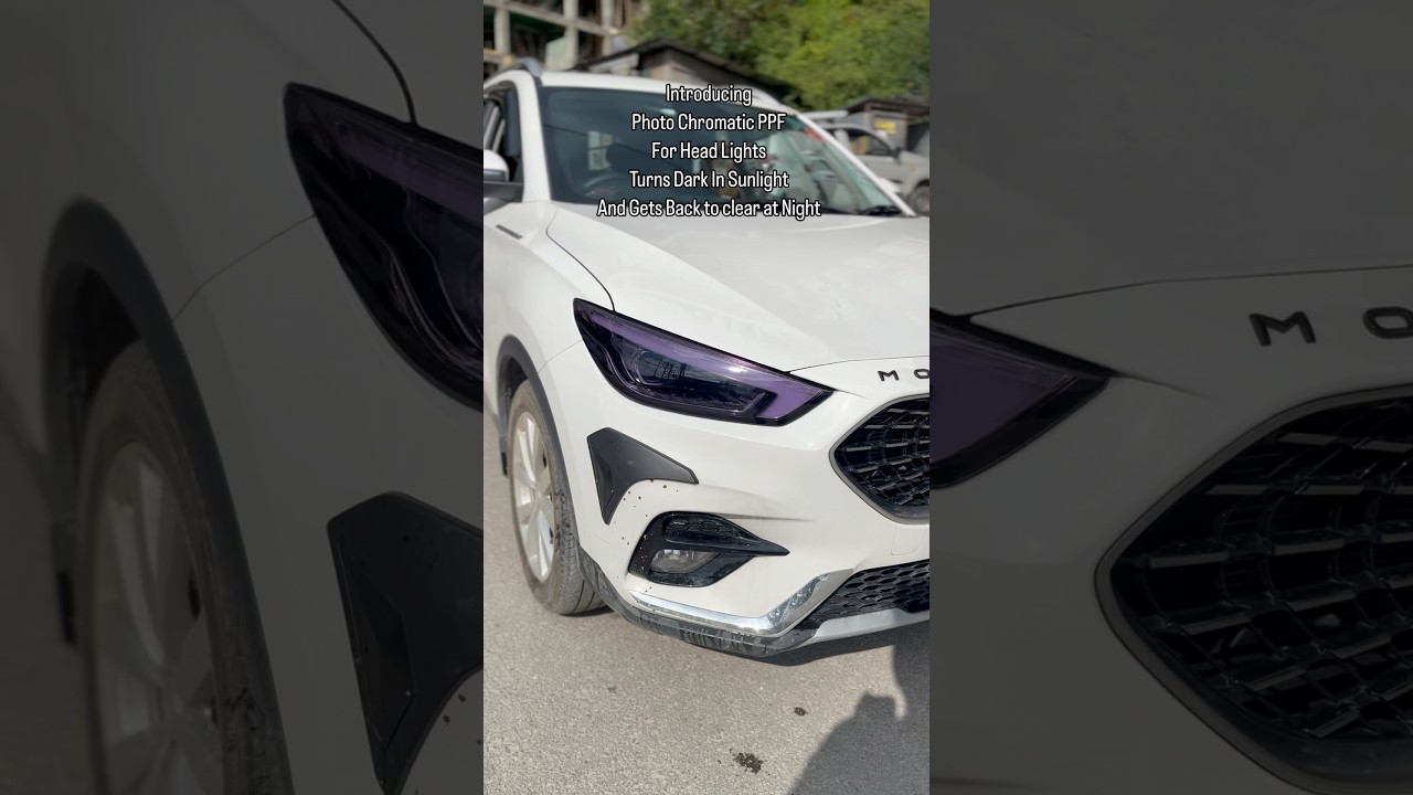 Photo Chromatic PPF for Head Light || Headlight Modification #carheadlights #modificition #ppf
