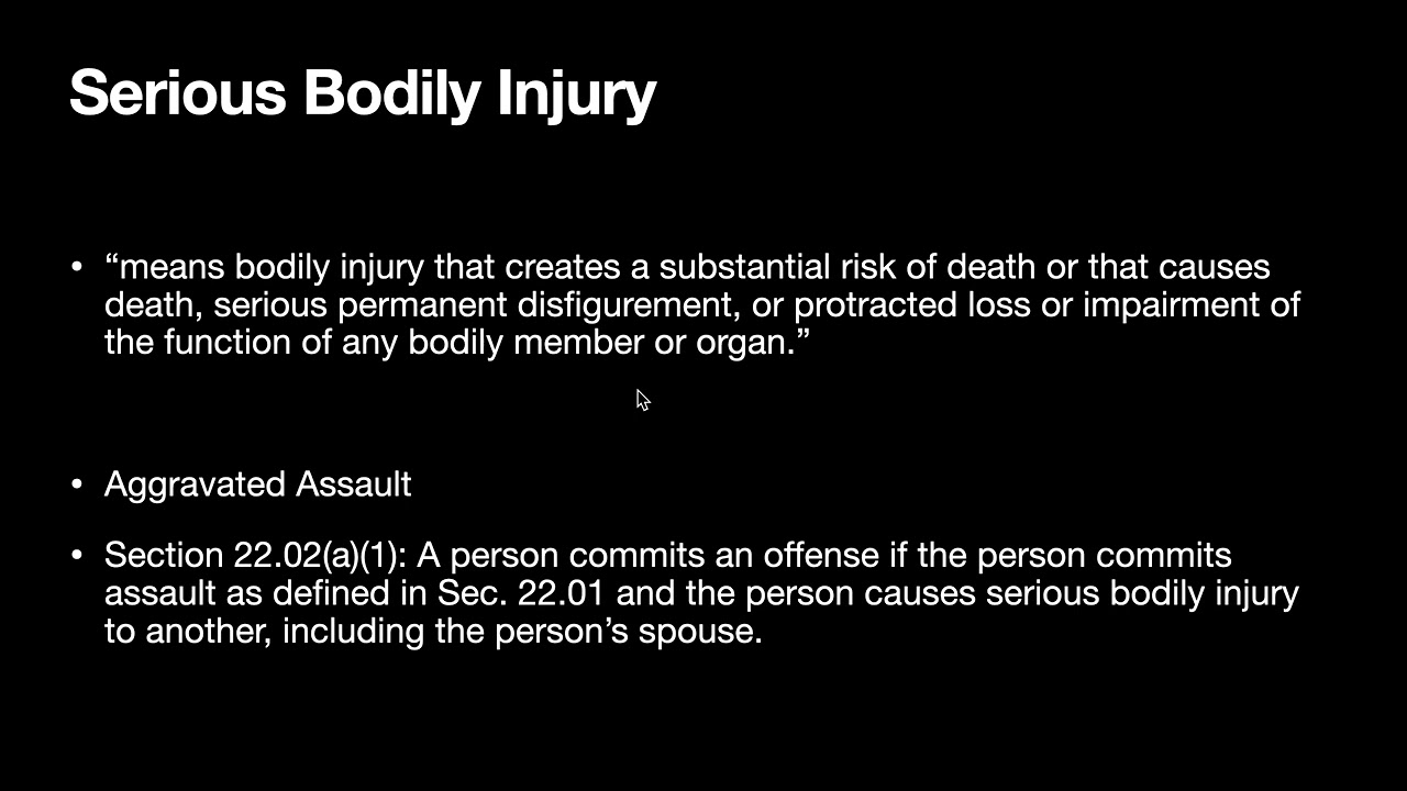 Bodily Injury vs. Serious Bodily Injury