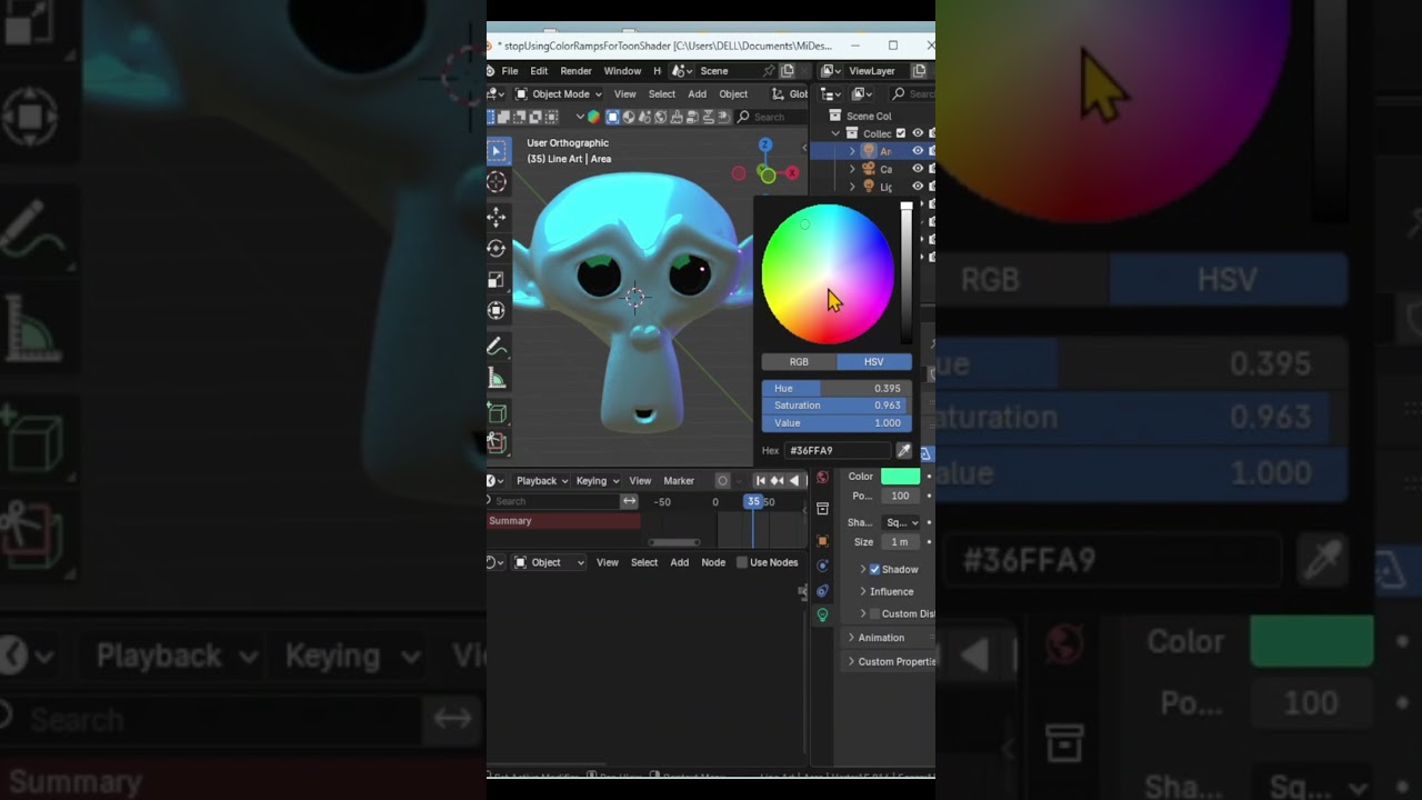 ✍Blender - Toon Shader super Facil #shorts
