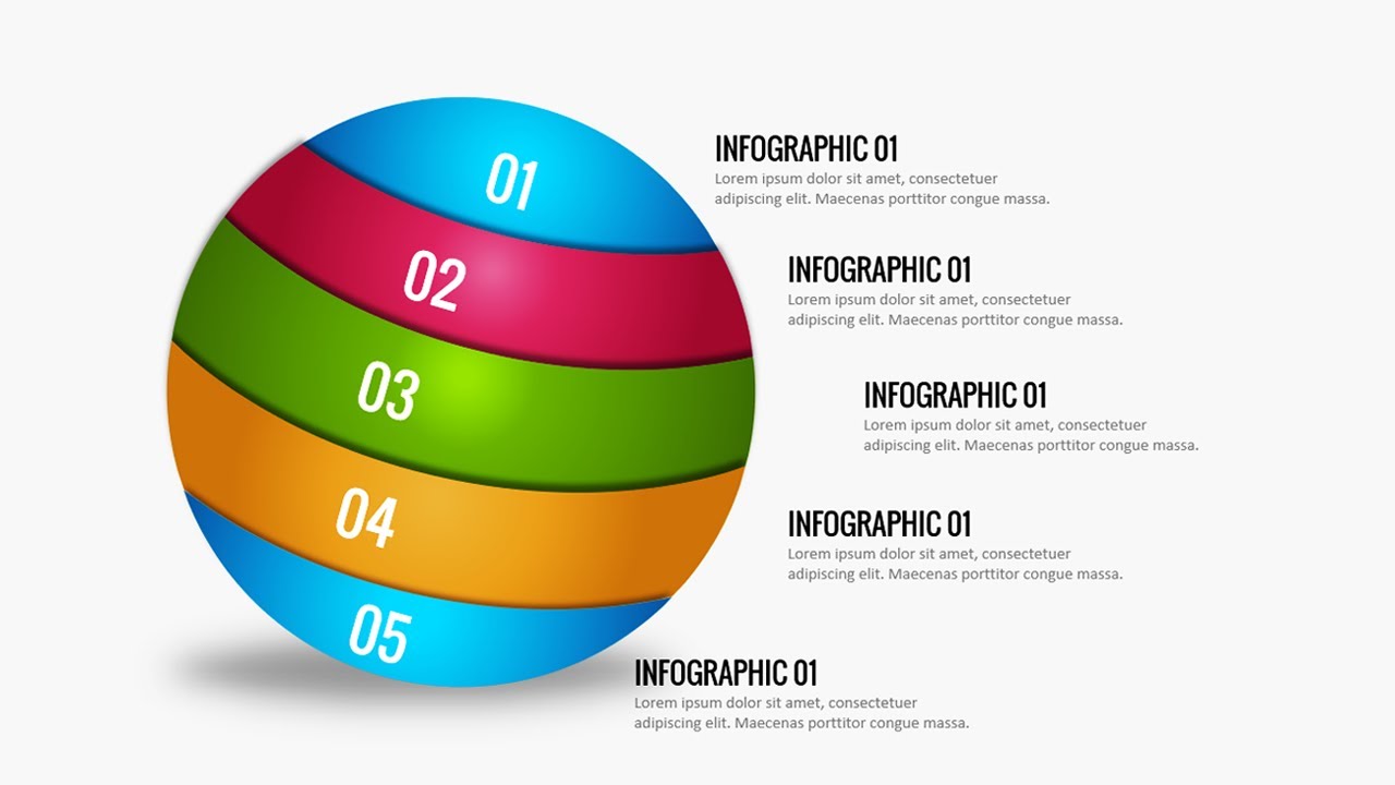 Animated 5 Steps Infographic Slide in PowerPoint