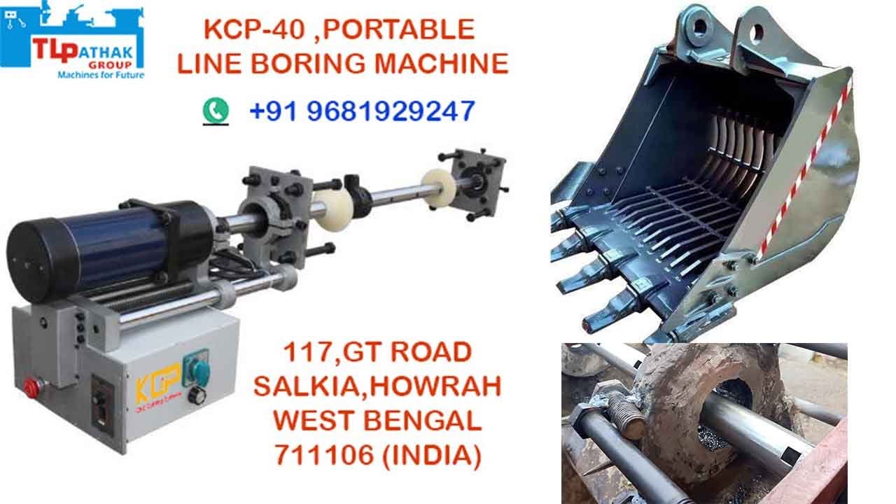 Automatic Portable Line Boring Machine Working Demo