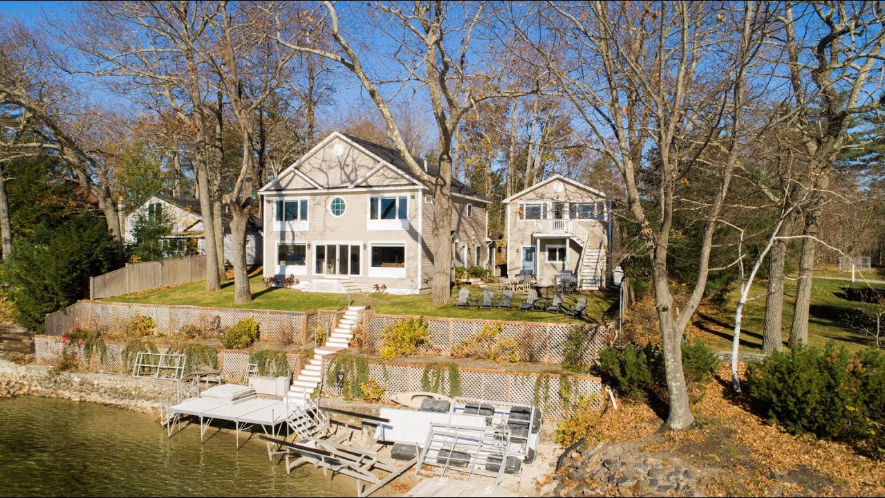 SEBAGO LAKE HOUSE WALK THROUGH WITH APARTMENT AND HUGE DOCK SYSTEM