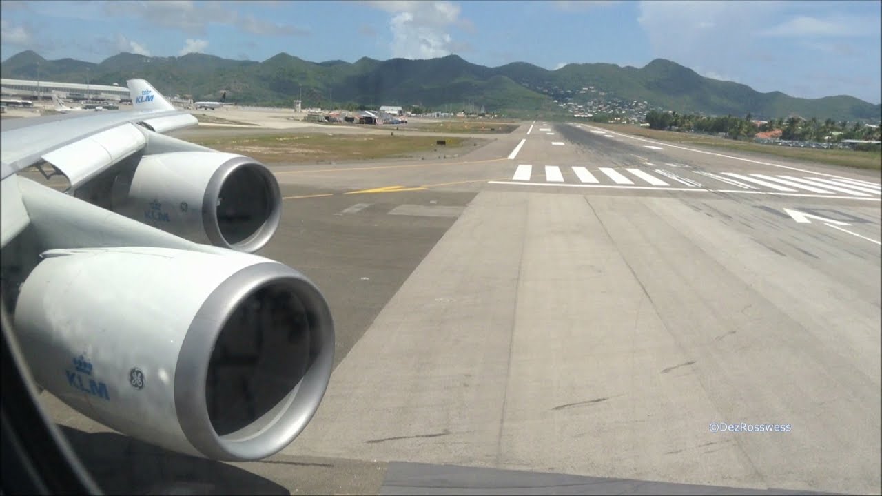 Mega Power KLM 747 Take off St Maarten