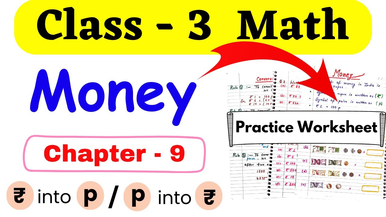 Class 3 Maths Money | Money Chapter for Class 3 | Class 3 Maths Worksheet | Class 3 Maths Syllabus
