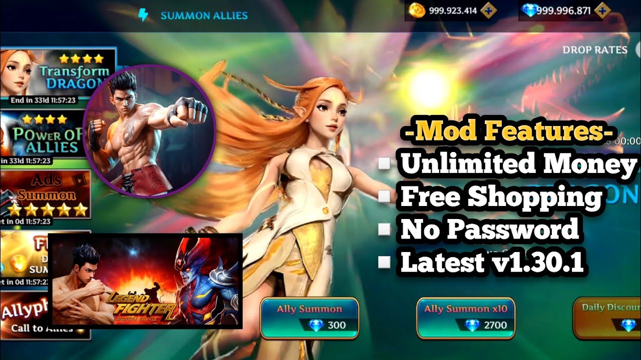 Legend Fighter Mortal Batle Mod Apk v1.30.1 | Unlimited Money | Free Shopping | No Password