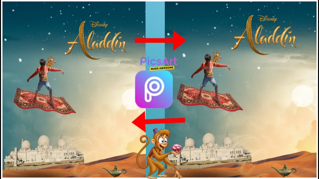 Aladdin PicsArt photo edit/How To magical carpet /How To PicsArt editing