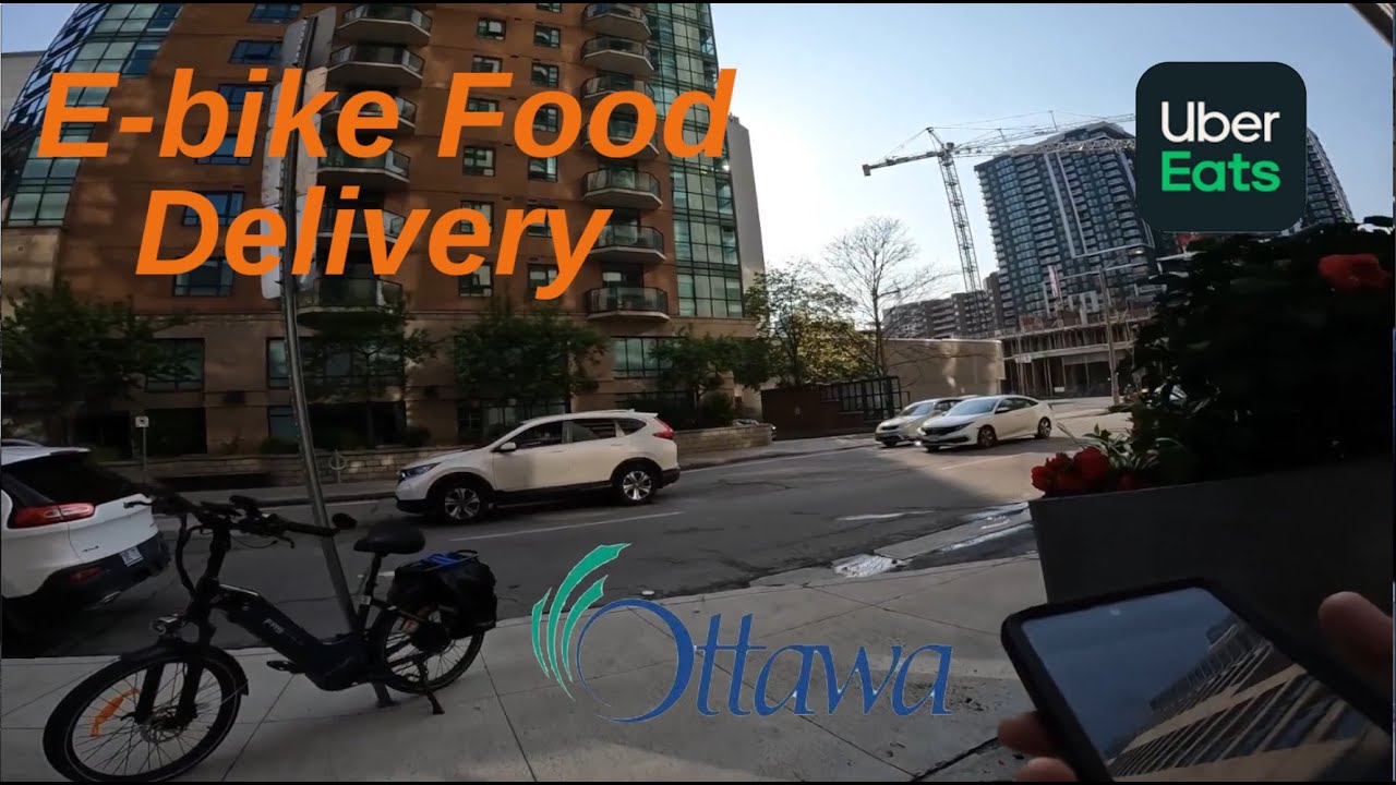 E-Bike food Delivery in Ottawa. A Sunday Evening before a Holiday.