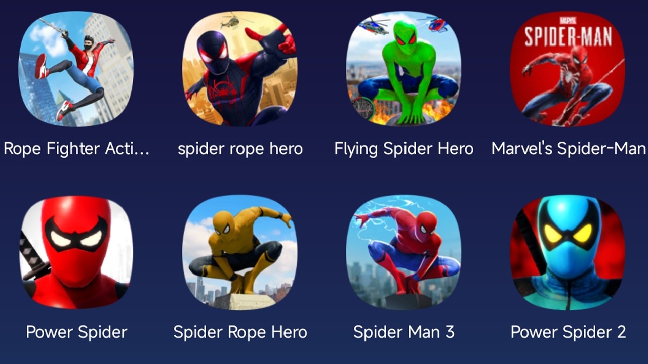 Rope Fighter Action,Spider Rope Hero,Flying Spider Hero,Marvel's Spider-Man,Spider Man 3,PowerSpider