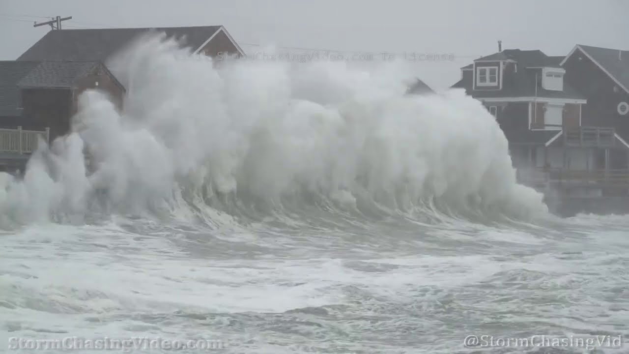 Massive Waves Slam Scituate, MA from the NorEaster  - 12/17/2020