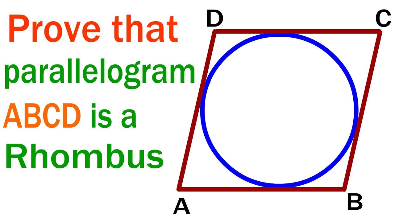 Prove that the parallelogram circumscribing a circle is a rhombus 
